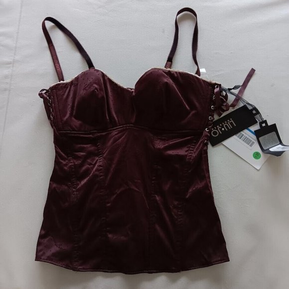 LIU JO underwear Dona Bustino Maroon Wine Full logo Stretch Women's size 4/ IV - Picture 10 of 12